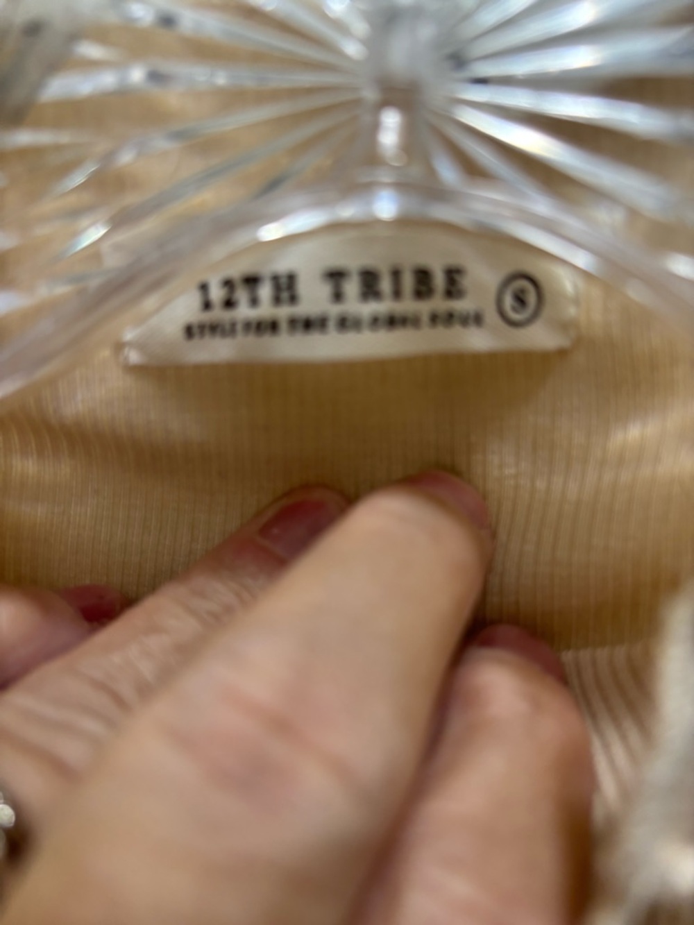 12th Tribe Women’s Cream Long-Sleeve Ribbed Knit Top - Picture 5 of 7